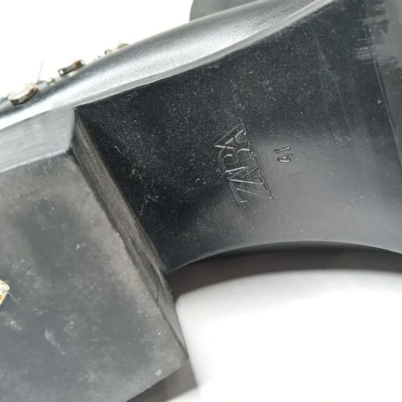 Zara black studded ankle boots size 41 - Picture 15 of 16